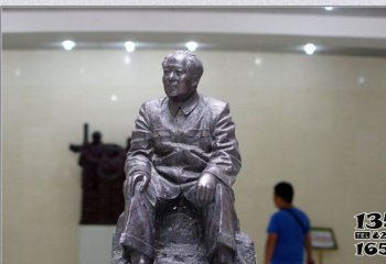 毛泽东雕塑-博物馆玻璃钢仿铜坐着的伟人毛泽东雕塑