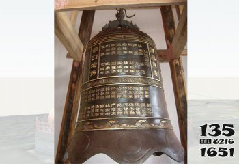 铜钟雕塑-禅院寺庙室内摆放刻字紫铜挂钟