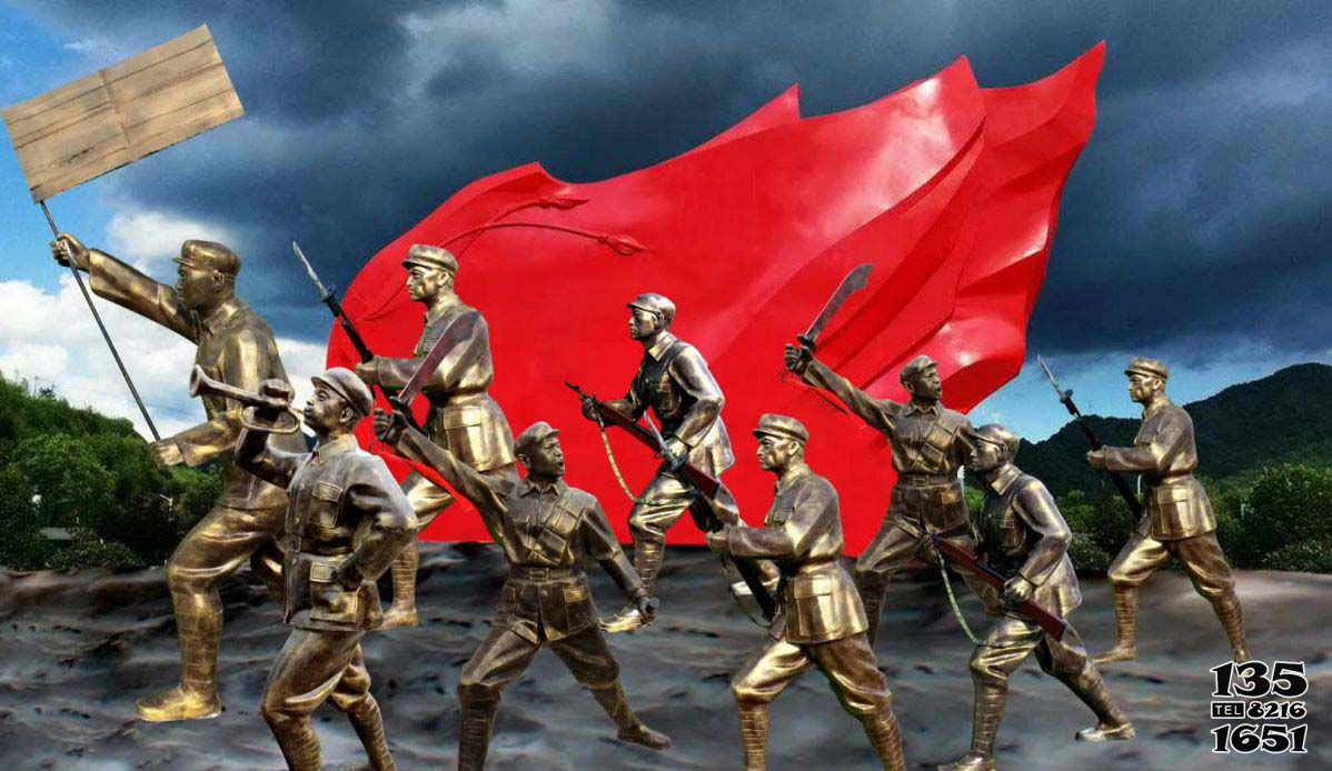 八路军雕塑-园林景区革命战士八路军雕塑高清图片