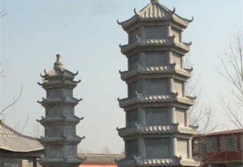 佛塔雕塑-中国仿古建大理石石雕寺庙摆件