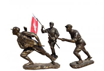 八路军雕塑-冲锋战斗铜雕仿真人物八路军雕塑