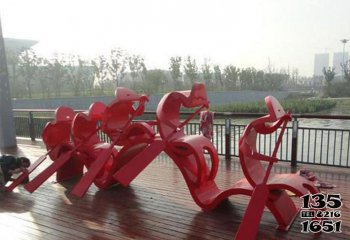 船雕塑-儿童公园湖边抽象喷漆划船不锈钢船雕塑