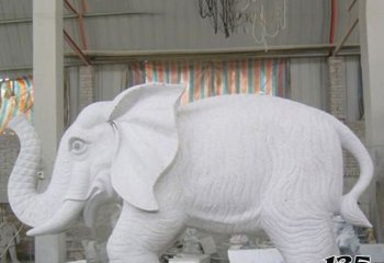 大象雕塑-企业酒店门口大型石雕汉白玉石雕大象雕塑