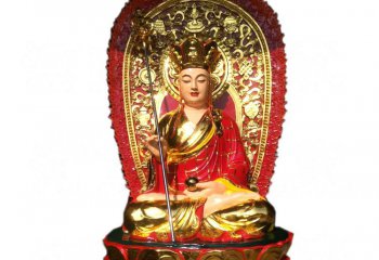 地藏王雕塑-寺庙佛家菩萨不锈钢喷金供奉地藏王雕塑