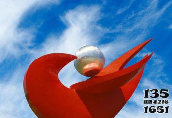 鸽子雕塑-公园广场抽象个性工艺红色鸽子雕塑