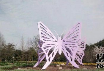 蝴蝶雕塑-户外不锈钢镂空蝴蝶雕塑