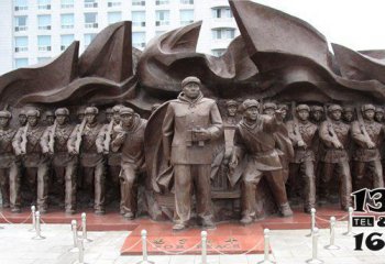 抗战雕塑-抗战时期广场人物铜雕抗战雕塑