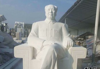 毛泽东雕塑-公园景区汉白玉石雕坐式毛泽东雕塑