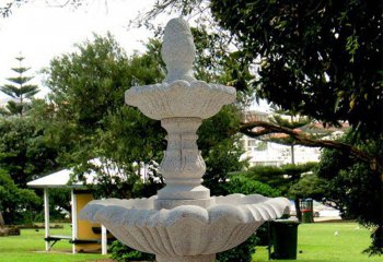 喷泉雕塑-小型花岗岩雕刻双层喷泉公园石雕