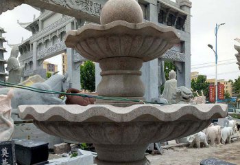 喷泉雕塑-植物园大理石灰多层风水球喷泉石雕