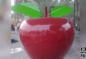 苹果雕塑-卡通仿真不锈钢城市苹果雕塑