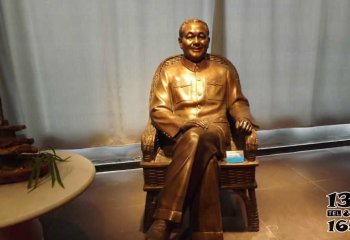 邓小平雕塑-室内铜雕坐着的邓小平雕塑