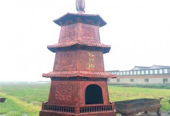 佛塔雕塑-景区摆放红铜铸造化宝佛塔