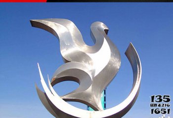 鸽子雕塑-不锈钢镜面创意抽象工艺鸽子雕塑