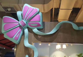 蝴蝶雕塑-玻璃钢彩绘商场蝴蝶结装饰摆件雕塑