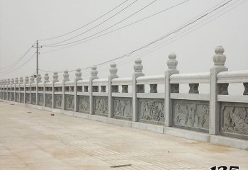 栏杆栏板雕塑-城市江边青石浮雕人物花鸟防护栏杆栏板雕塑