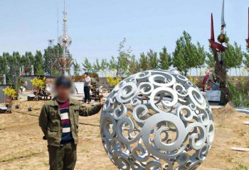 镂空球雕塑-公园创意不锈钢金属工艺镂空球雕塑