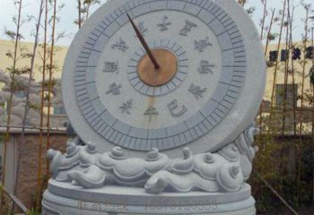 日晷雕塑-校园景区砂石石雕古代赤道式计时器日晷雕塑