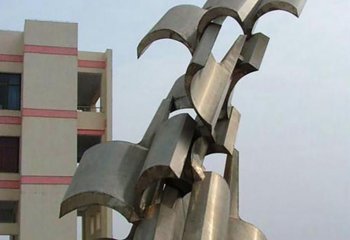 书雕塑-城市校园摆放抽象不锈钢书雕塑