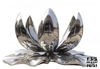 荷花雕塑-不锈钢公园镜面莲花雕塑