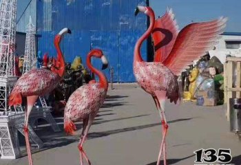 火烈鸟雕塑-景区商场摆放飞舞的玻璃钢火烈鸟雕塑