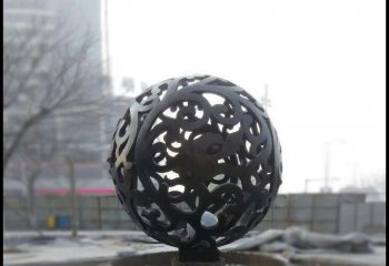镂空球雕塑-户外广场创意抽象镂空球雕塑