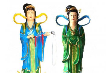 牛郎织女雕塑-园林摆放七仙女玻璃钢佛像雕塑
