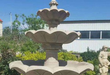 喷泉雕塑-工厂区摆放大理石多层喷泉雕塑
