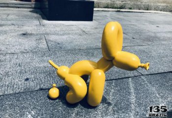 气球狗雕塑-街道上摆放的玻璃钢创意气球狗雕塑