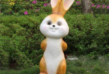 兔子雕塑-景区摆放一只可爱玻璃钢兔子雕塑