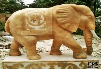 大象雕塑-户外园林创意吉祥浮雕石雕大象雕塑