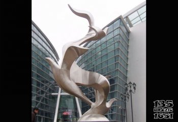 大雁雕塑-广场不锈钢抽象大雁雕塑