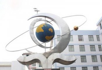 地球仪雕塑-公园广场创意玻璃钢地球仪雕塑