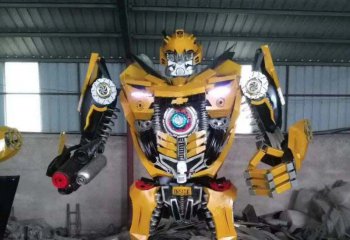 机器人雕塑-不锈钢卡通大黄蜂机器人雕塑