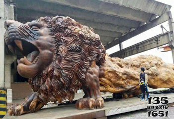 狮子雕塑-大型仿真动物城市户外玻璃钢浮雕狮子雕塑