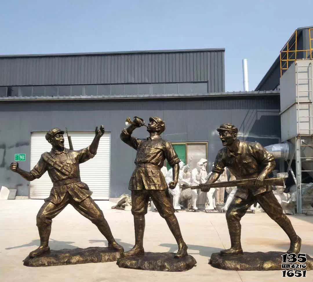 八路军雕塑-景区创意冲锋的八路军雕塑高清图片