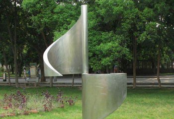 风车雕塑-小区花园镜面抽象不锈钢风车雕塑