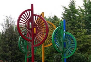 风车雕塑-城市公园景区镂空不锈钢风车雕塑