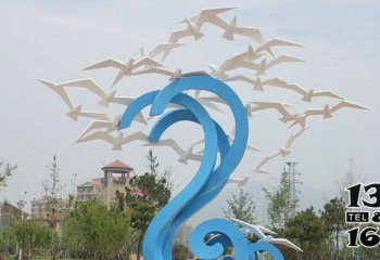 鸽子雕塑-玻璃钢公园创意个性放飞的鸽子雕塑