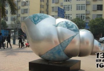 海螺雕塑-广场上摆放的玻璃钢彩绘海螺雕塑