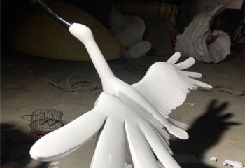鹤雕塑-玻璃钢大型仿真动物鹤雕塑