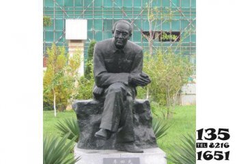 李四光雕塑-校园名人坐着的铜雕李四光雕塑