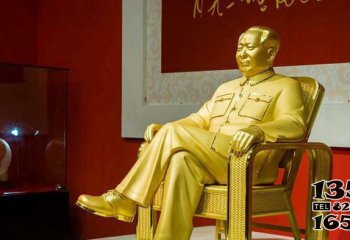 毛泽东雕塑-景区创意纯金打造伟大主席毛泽东雕塑