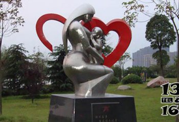 亲情雕塑-不锈钢公园母爱抽象亲情雕塑