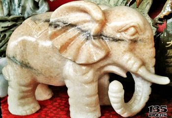 大象雕塑-庭院黄岗岩石雕大象雕塑