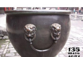 缸雕塑-庭院铜雕狴犴创意缸雕塑
