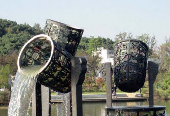缸雕塑-公园水缸喷泉铜雕创意缸雕塑