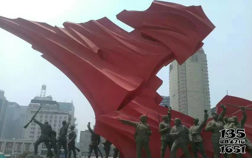 红军雕塑-城市大型不锈钢创意红军雕塑高清图片