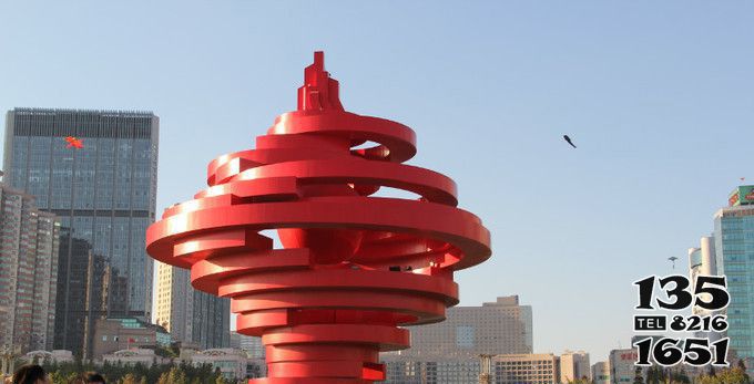 火炬雕塑-公园商厦创意玻璃钢竞技运动火炬雕塑高清图片