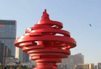 火炬雕塑-公园商厦创意玻璃钢竞技运动火炬雕塑